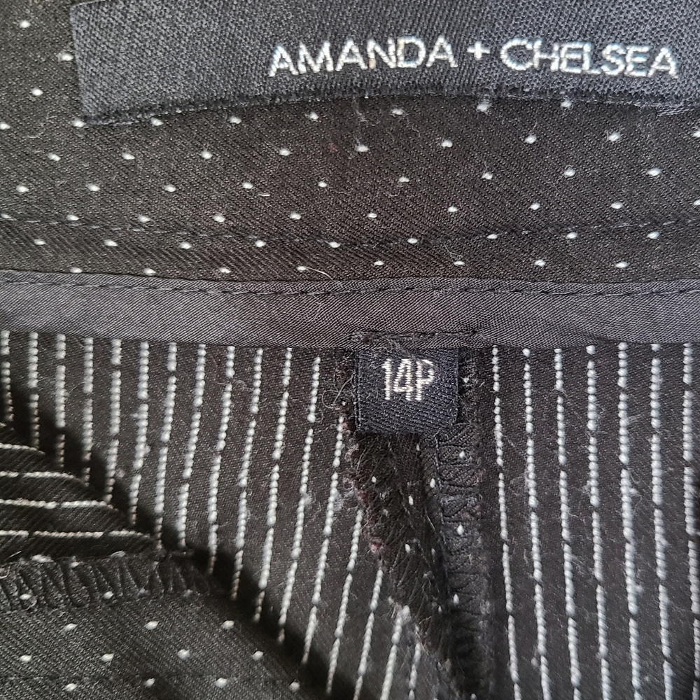 Amanda & Chelsea Size 14P Y2K Low-Rise Ponte Knit Black White Polka Dot Capris - Picture 7 of 11